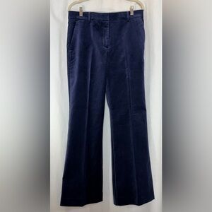 Ann Taylor The Jayne Blue Velvet Trouser Pants High Rise Full Length Size 8 NWT